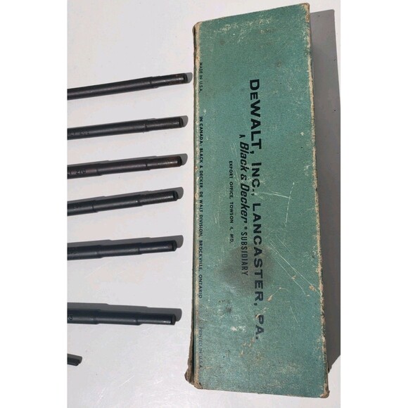 Vintage DeWalt R.H Boring Bit Set No. 3570 W/adapter 3/8,1/2,5/8,3/4,7/8,1”. - Picture 5 of 10